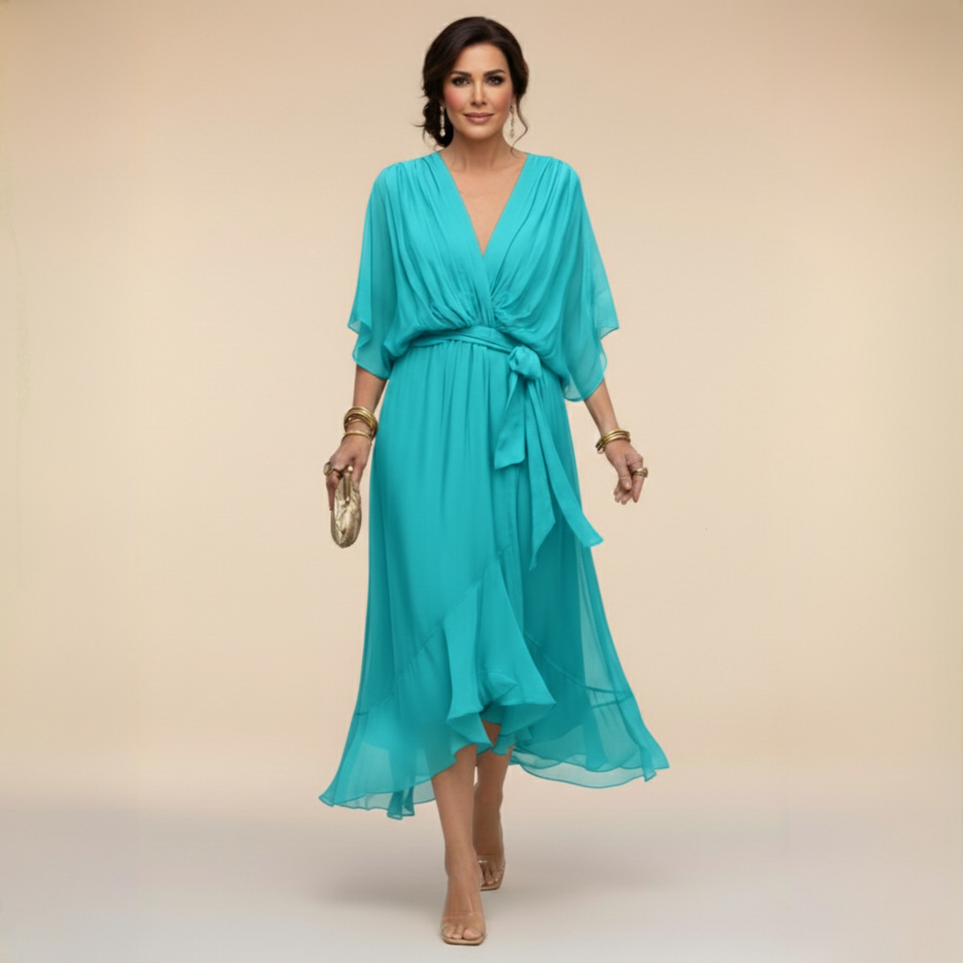 ELENA | FLOWING V-NECK DRESS