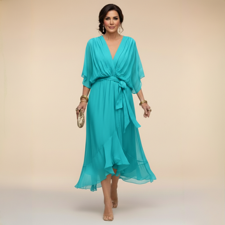 ELENA | FLOWING V-NECK DRESS