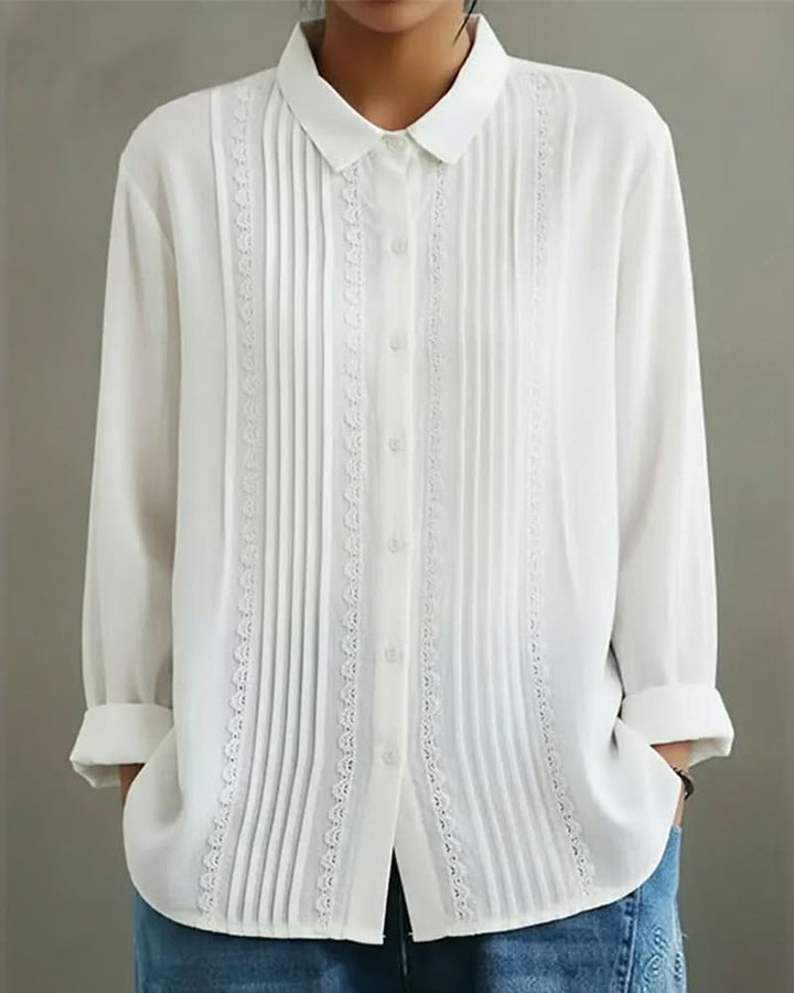 AMELIA | PLEATED LACE TOP