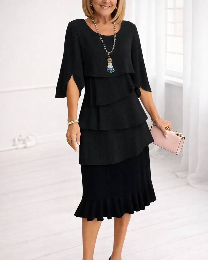IRIS | RUFFLE MIDI DRESS