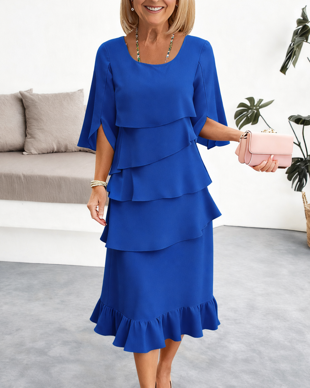 IRIS | RUFFLE MIDI DRESS