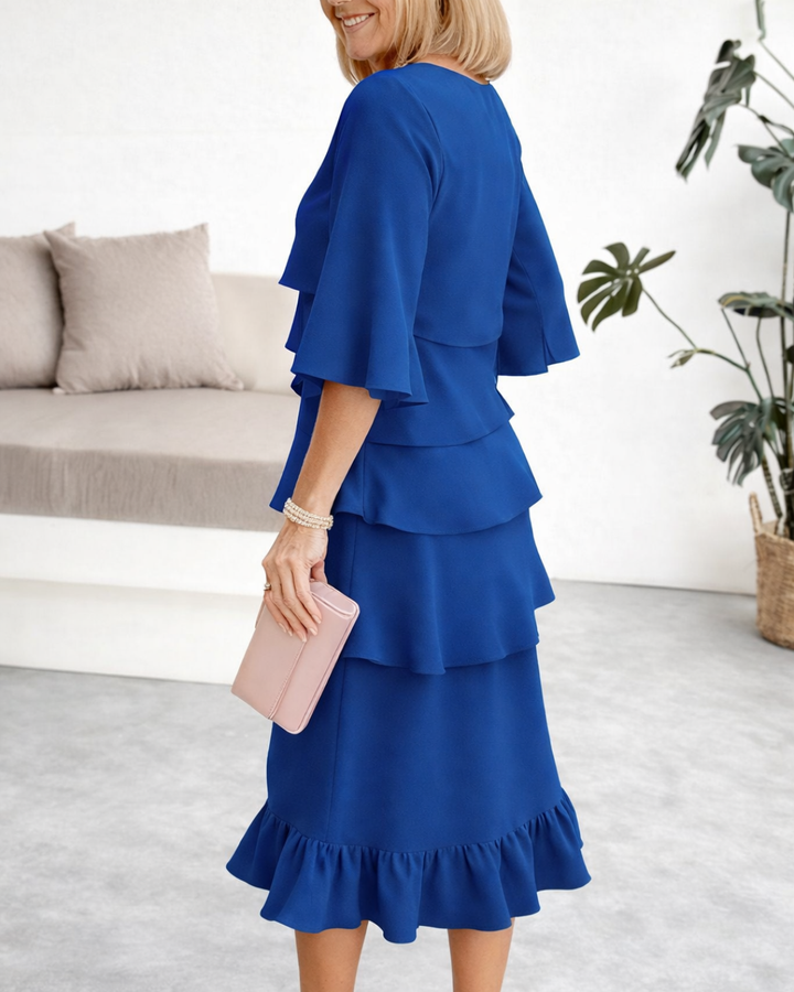IRIS | RUFFLE MIDI DRESS