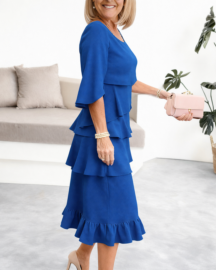 IRIS | RUFFLE MIDI DRESS