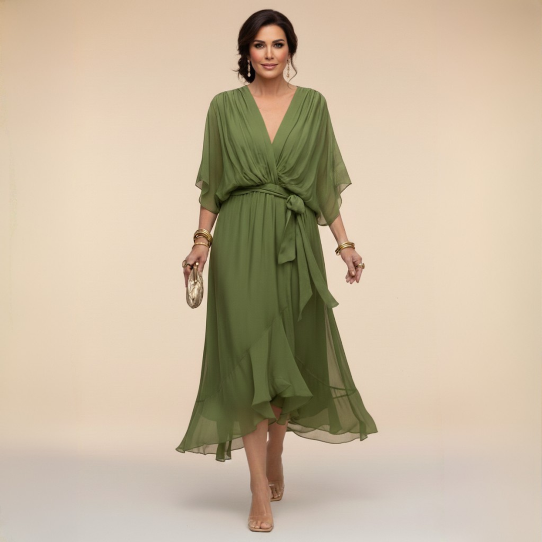 ELENA | FLOWING V-NECK DRESS
