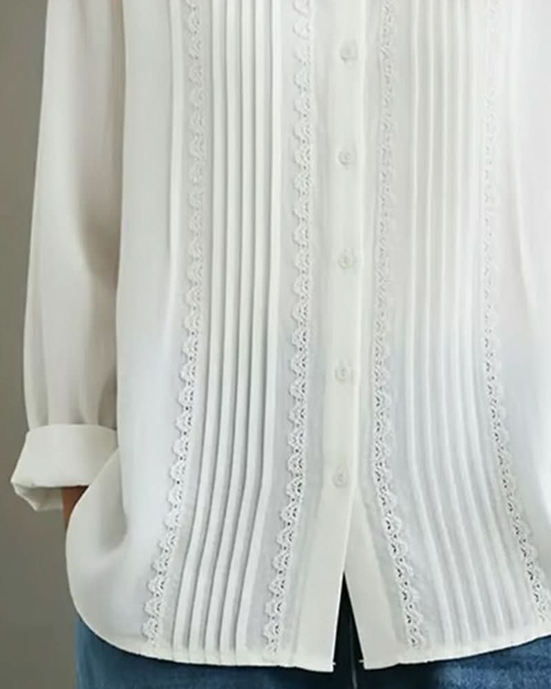 AMELIA | PLEATED LACE TOP