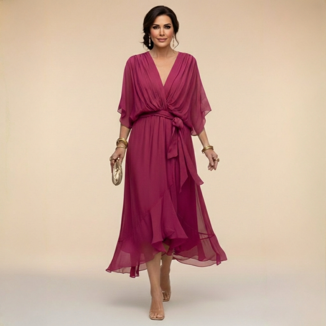 ELENA | FLOWING V-NECK DRESS