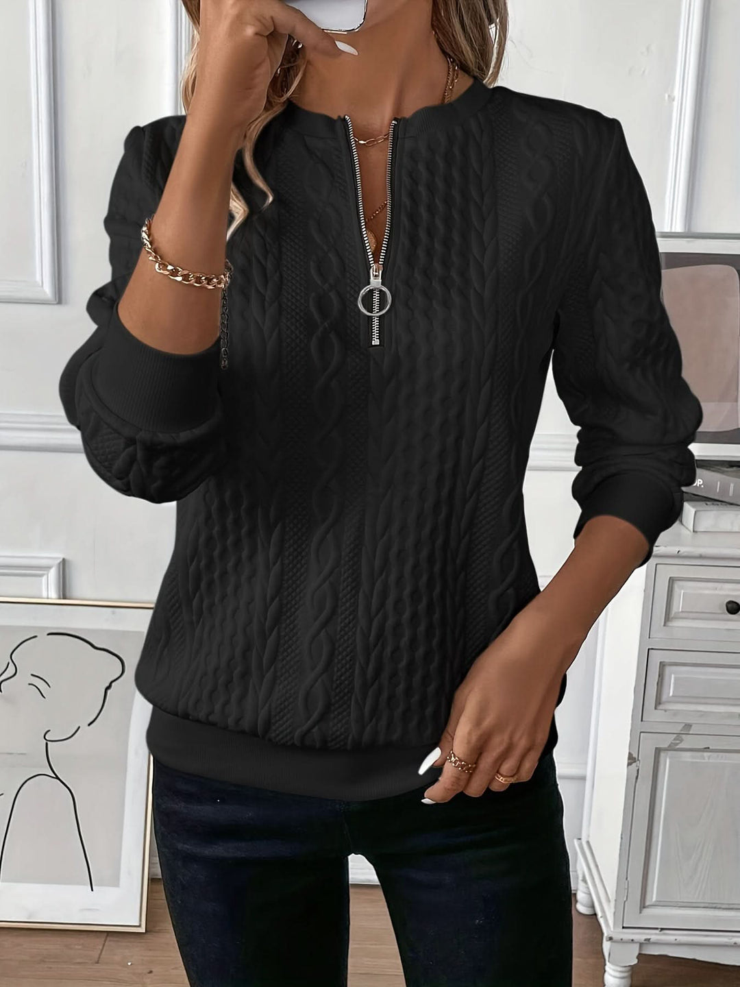 AMY | SWEATER WITH ZIPPER
