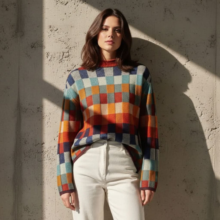 EMMA | CHECKED MERINO JUMPER