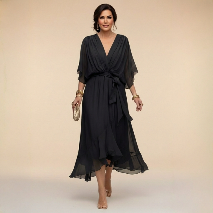 ELENA | FLOWING V-NECK DRESS