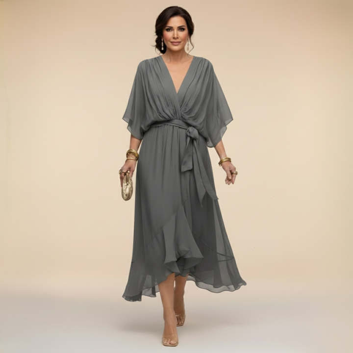 ELENA | FLOWING V-NECK DRESS