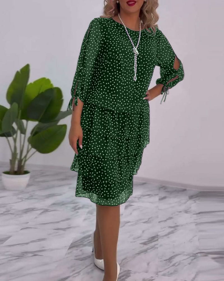 LUNESSA | POLKA TIERED DRESS