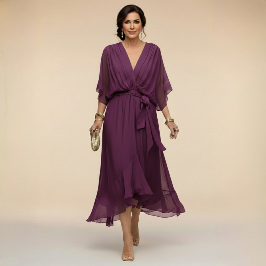 ELENA | FLOWING V-NECK DRESS