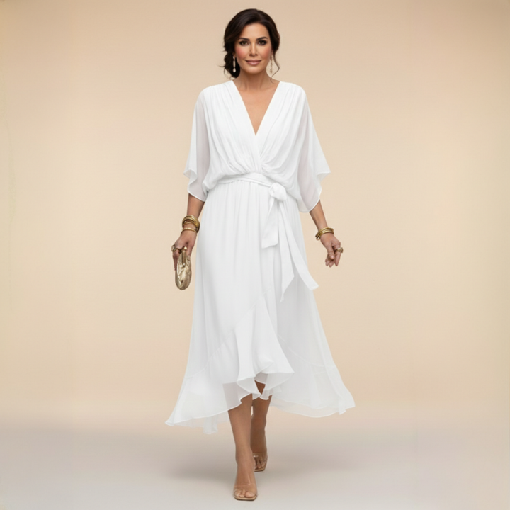 ELENA | FLOWING V-NECK DRESS