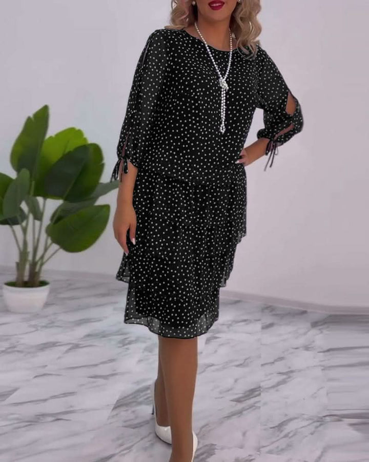 LUNESSA | POLKA TIERED DRESS