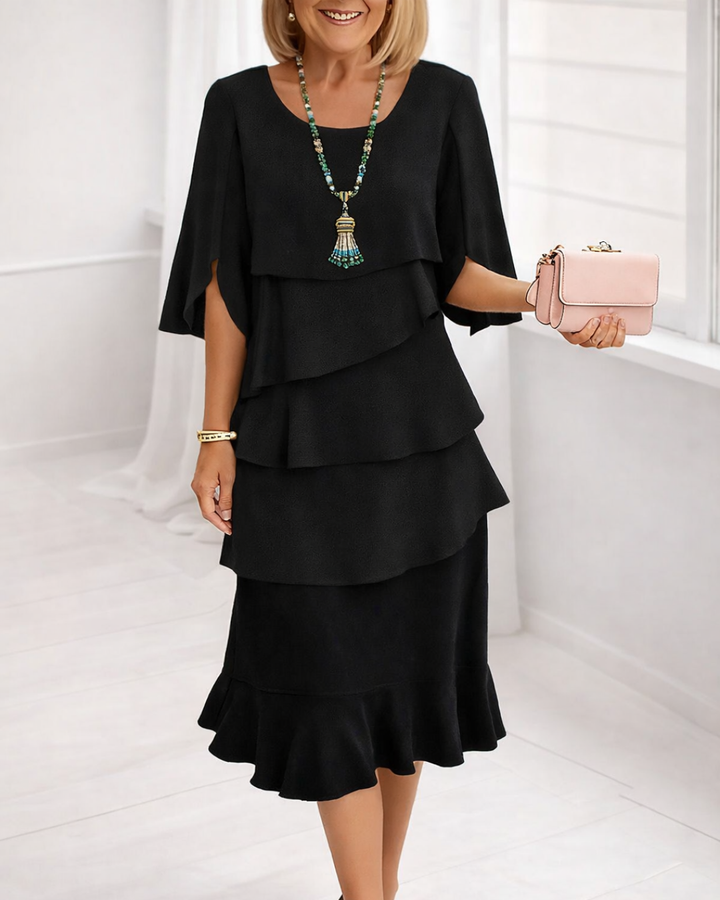 IRIS | RUFFLE MIDI DRESS