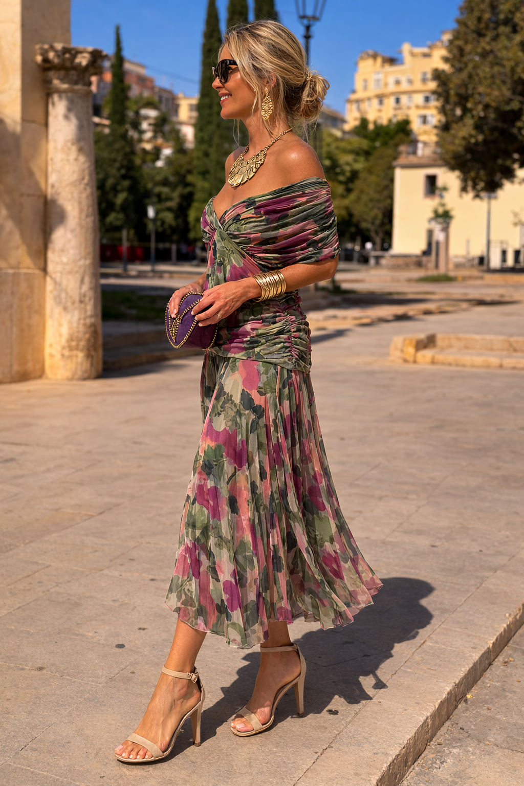 GRACEFUL V-NECK PARTY DRESS