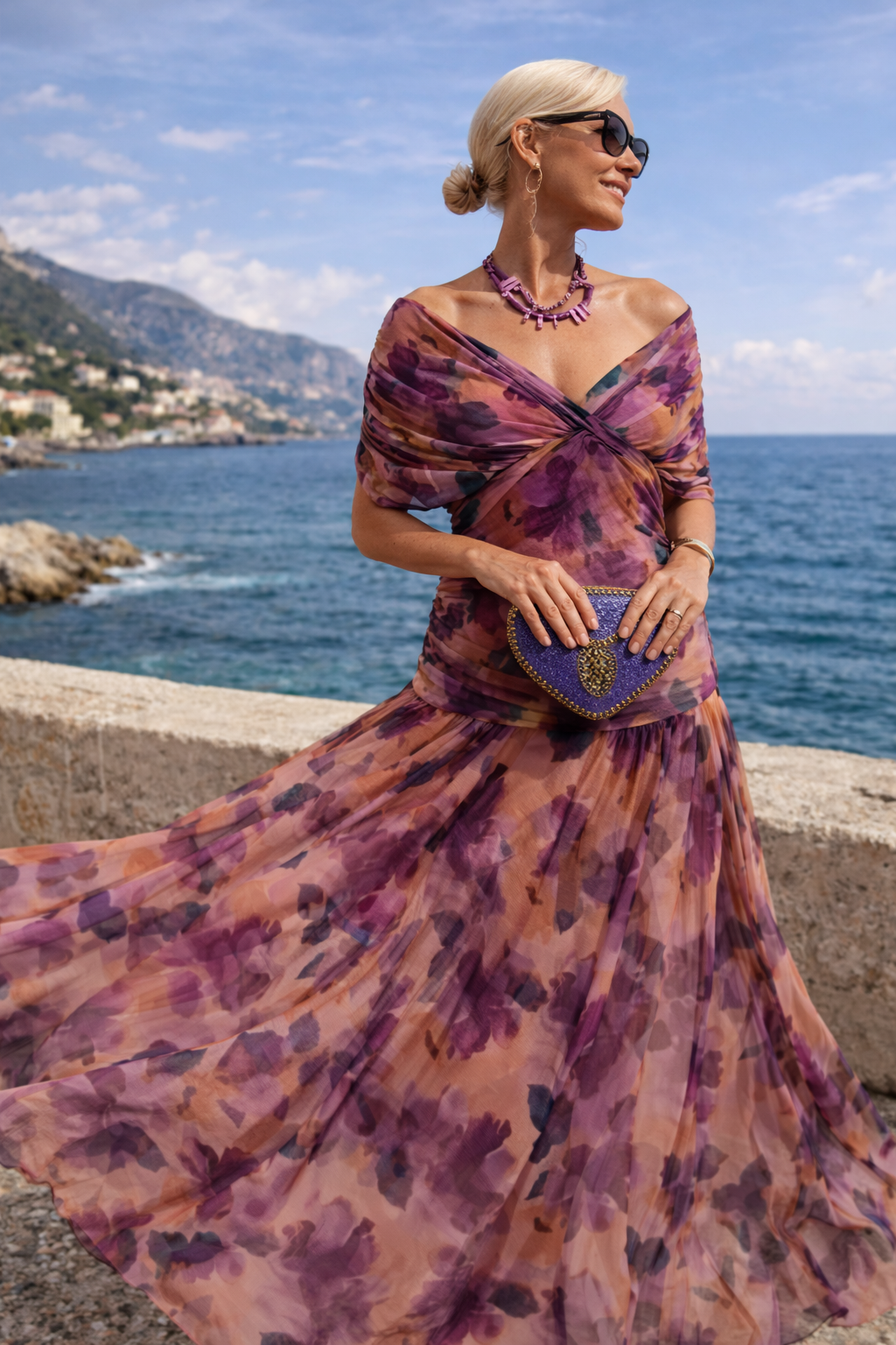 GRACEFUL V-NECK PARTY DRESS