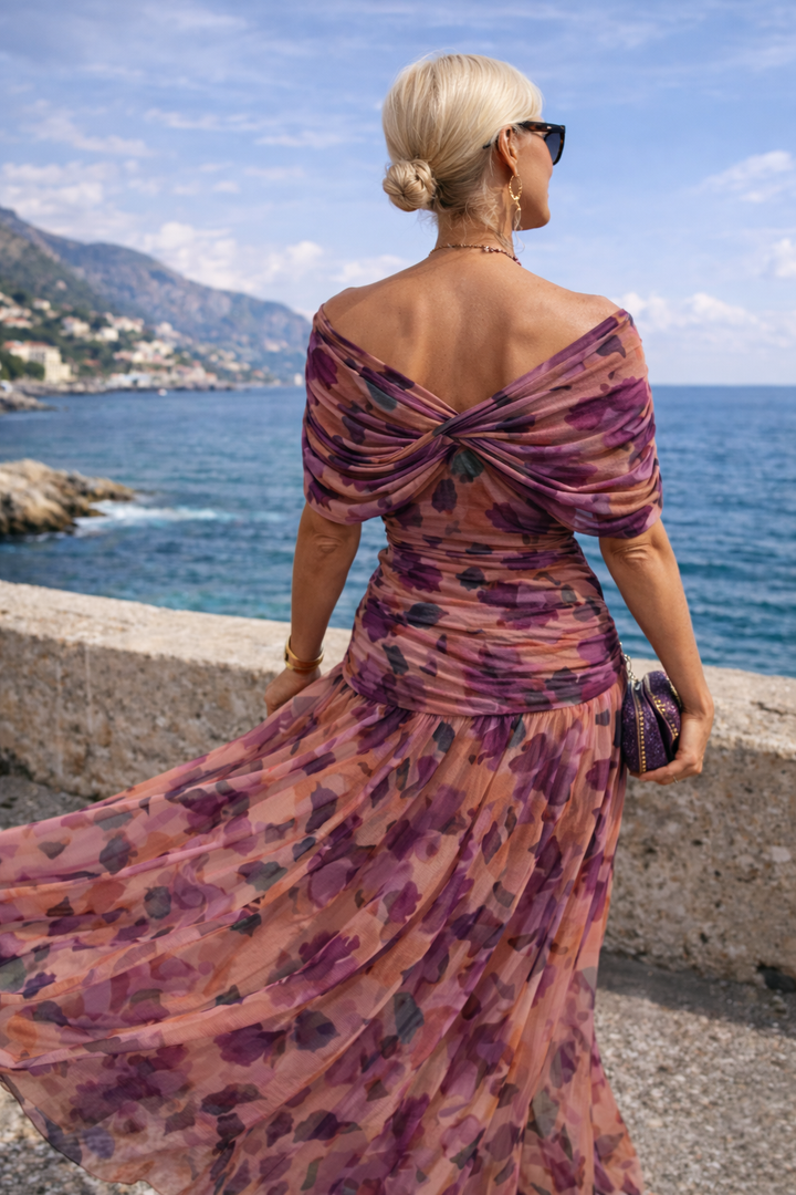 GRACEFUL V-NECK PARTY DRESS