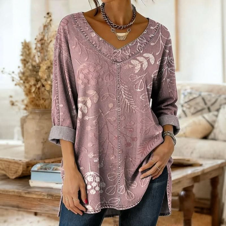 ELVERA | LEAF PRINT BLOUSE