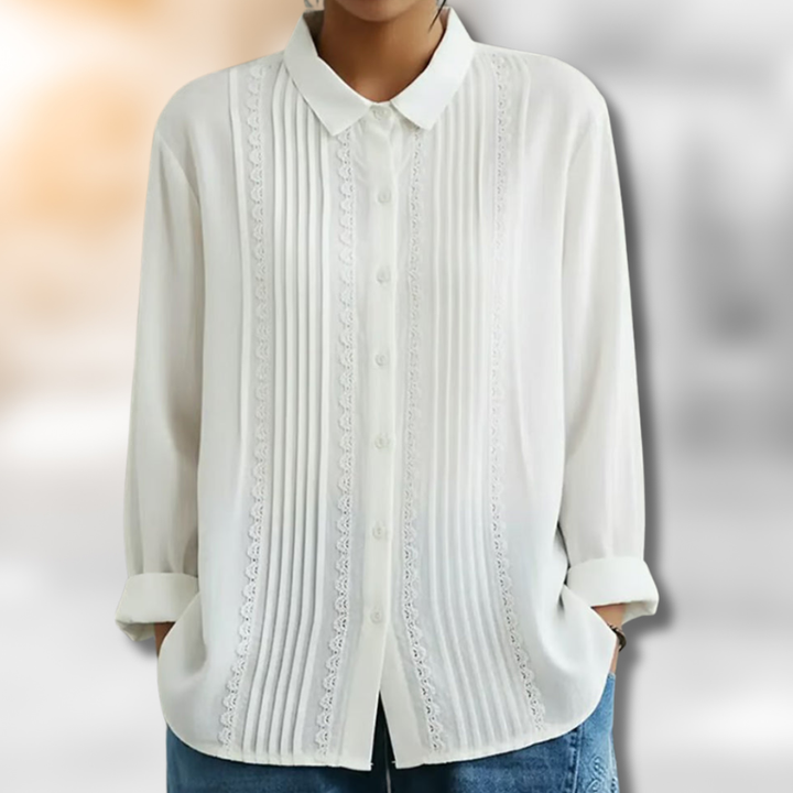 AMELIA | PLEATED LACE TOP