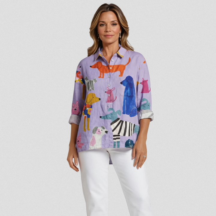 POPPY | DOG PRINT BLOUSE