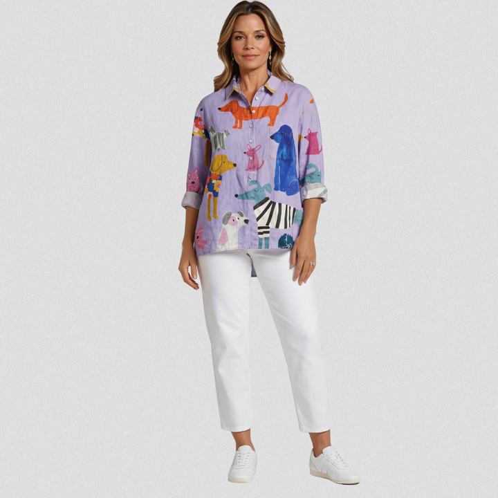 POPPY | DOG PRINT BLOUSE