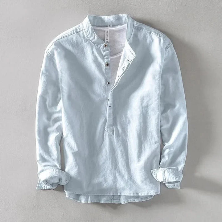 CALLUM | LINEN MANDARIN SHIRT