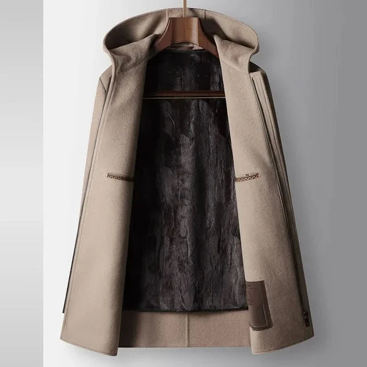 100% WOOLEN HOODED COAT