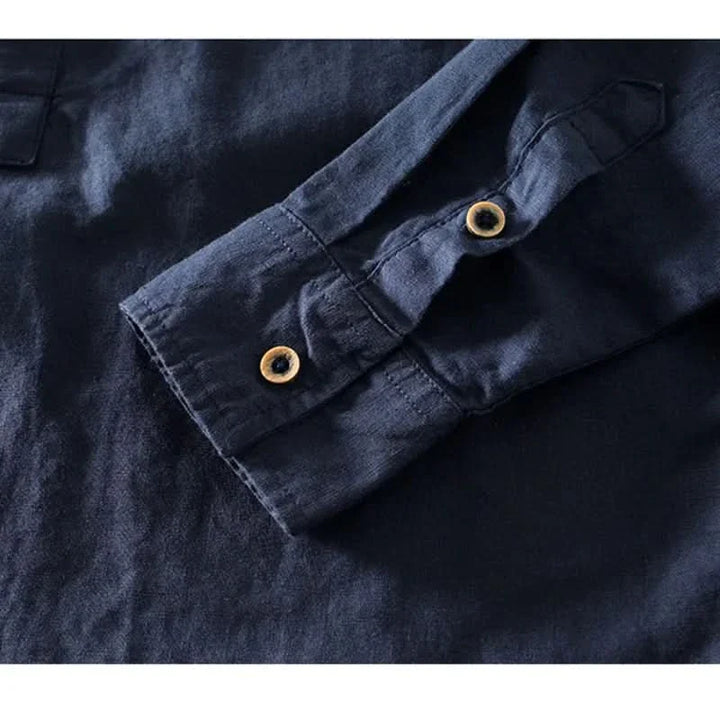 CALLUM | LINEN MANDARIN SHIRT