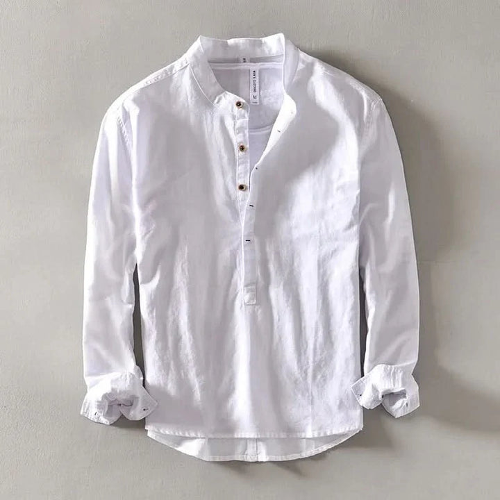 CALLUM | LINEN MANDARIN SHIRT