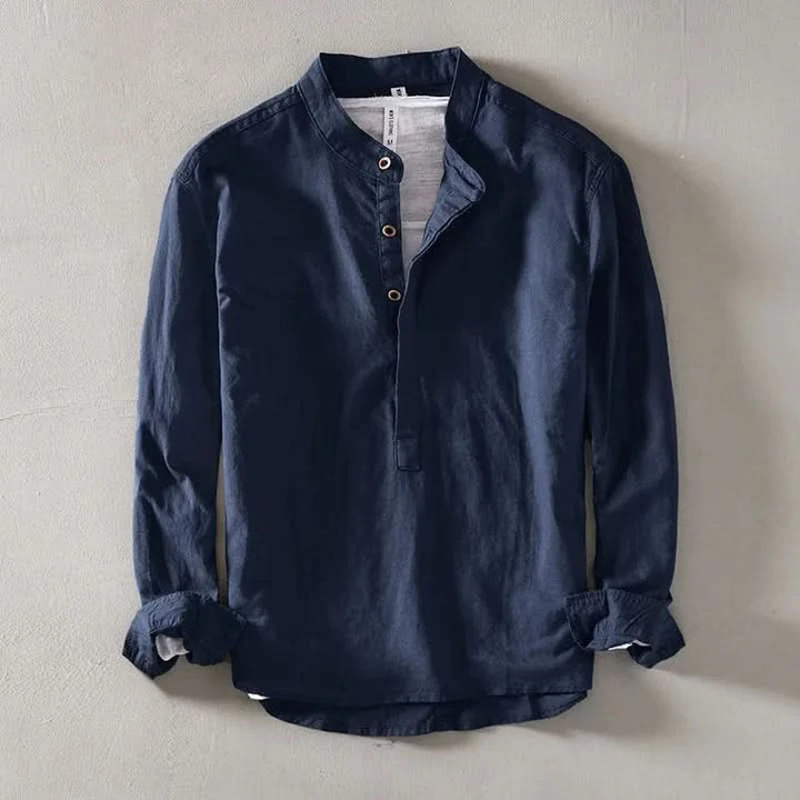 CALLUM | LINEN MANDARIN SHIRT