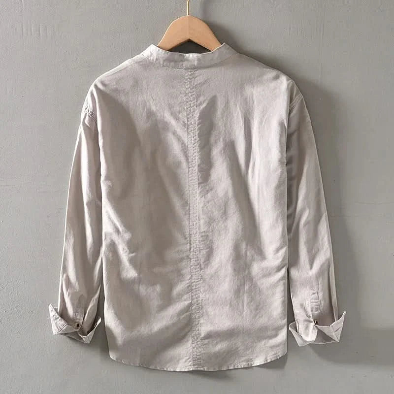 CALLUM | LINEN MANDARIN SHIRT