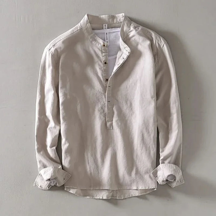CALLUM | LINEN MANDARIN SHIRT
