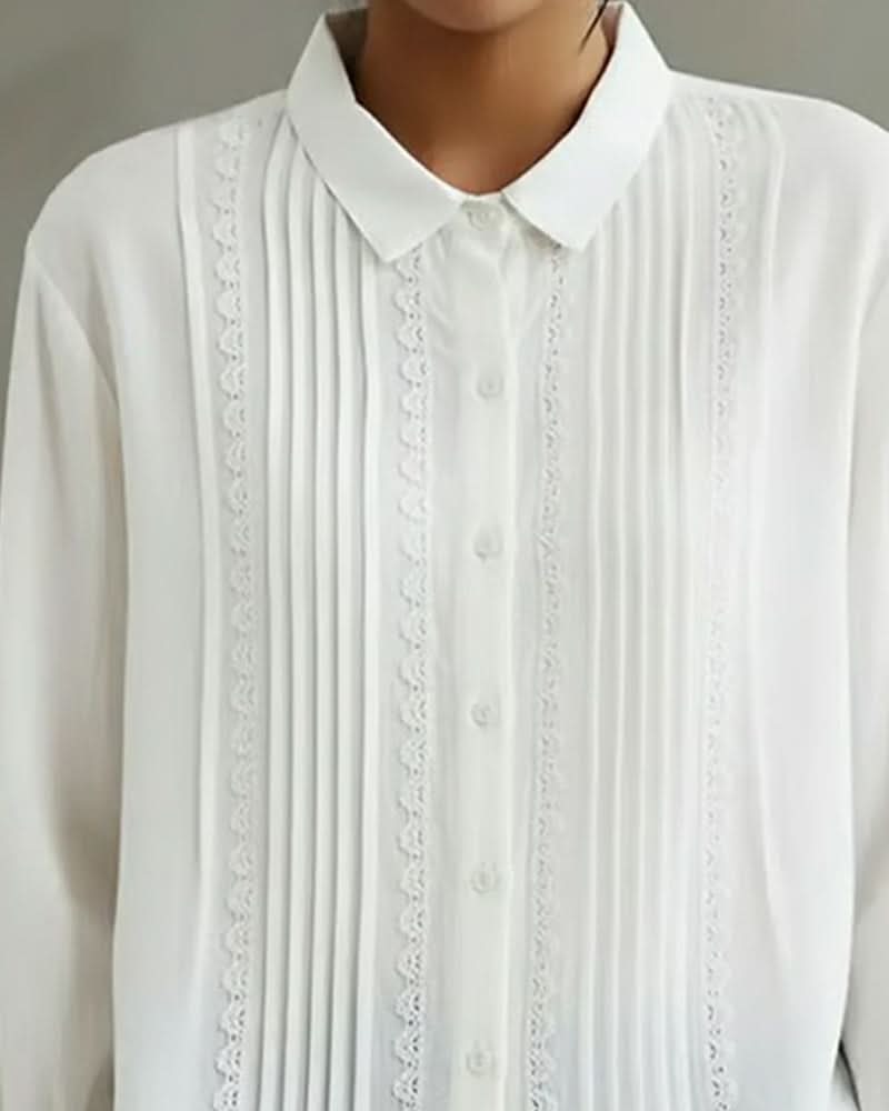 AMELIA | PLEATED LACE TOP