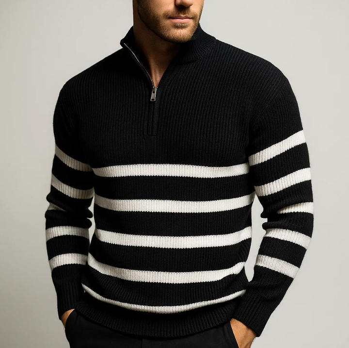 BLACKWELL | STRIPE ZIP SWEATER