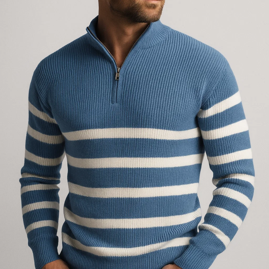 BLACKWELL | STRIPE ZIP SWEATER
