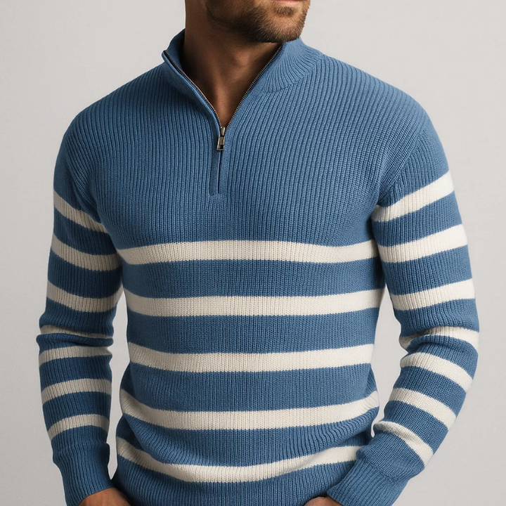 BLACKWELL | STRIPE ZIP SWEATER