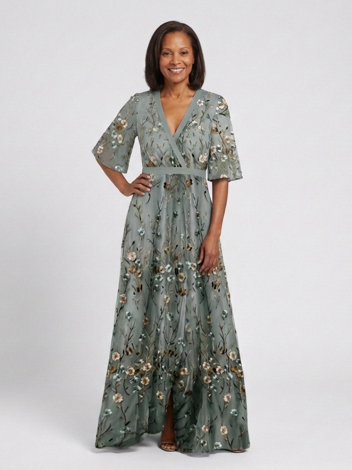 ELSIE | V-NECK FLORAL DRESS