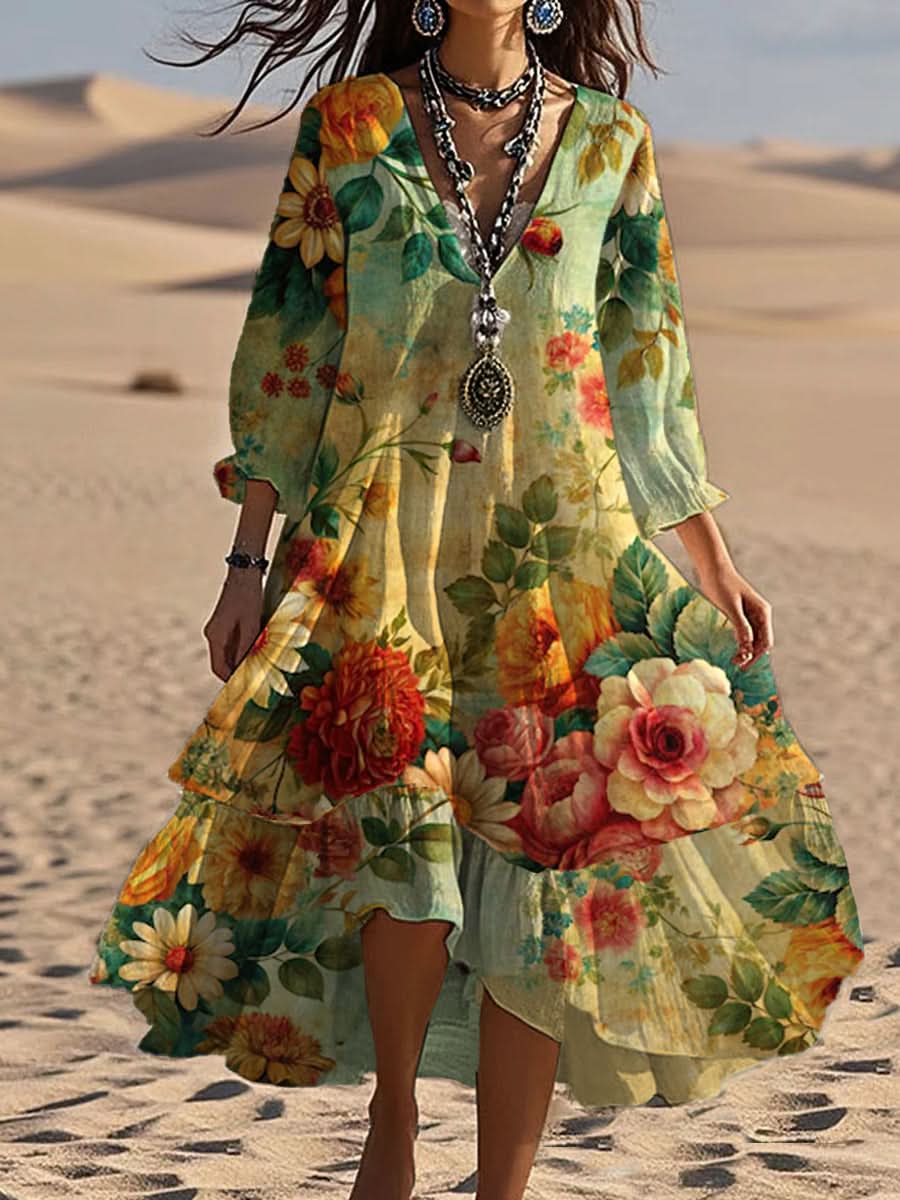 LYSANDRA | FLORAL MIDI DRESS