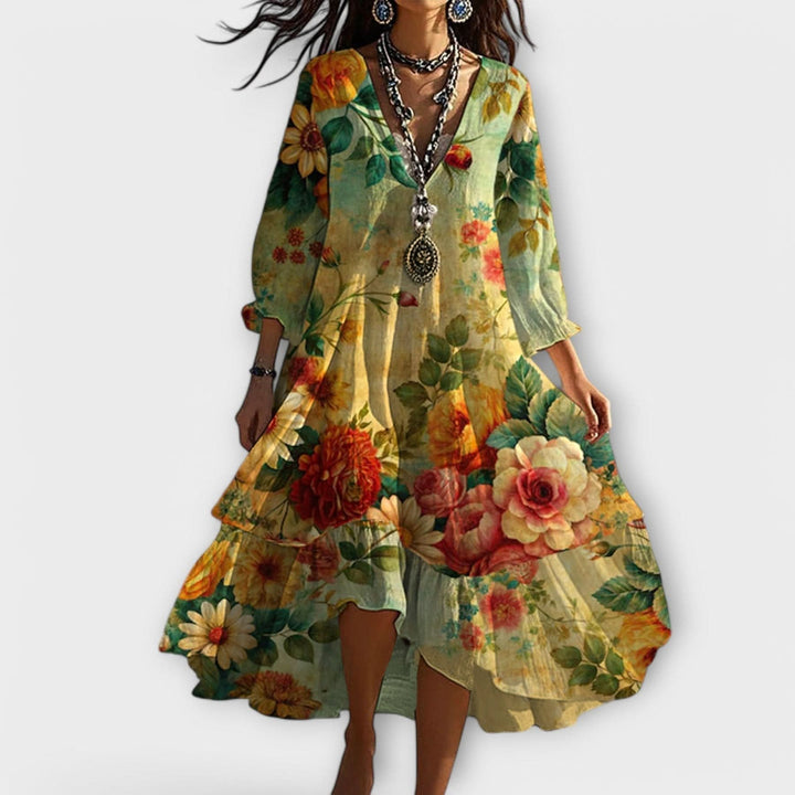 LYSANDRA | FLORAL MIDI DRESS